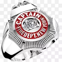 纽约市消防处消防队员珠宝徽章银牌