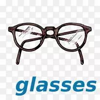 配戴角边眼镜的眼镜配戴视觉眼镜