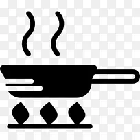 烹饪锅，煎锅，电脑图标.煎锅