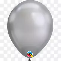 气球连接。银谷歌铬气球-银气球