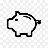 储蓄罐资金储蓄-储蓄罐剪贴画黑白相间