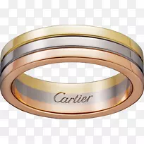 彩色金结婚戒指卡地亚-粉红色戒指