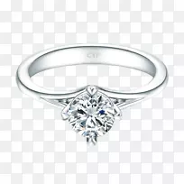 订婚戒指纯银珠宝戒指