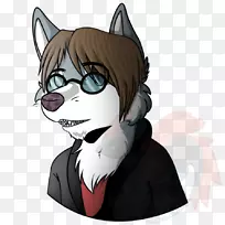 胡须狗猫卡通狗