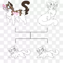 猫线艺术耳朵素描-猫
