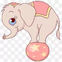 绘画卡通大象动画电影剪辑艺术-大象马戏团