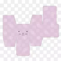 纺织长方形粉红m-兔子水彩画