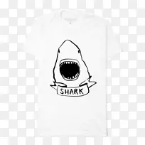 T恤袖标志字体-鲨鱼可爱