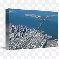旧金山-奥克兰海湾大桥航空摄影印刷-旧金山桥