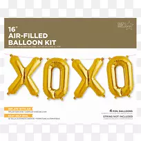 拥抱和亲吻品牌标志黄色气球派对黄金生日箔-黄金号码