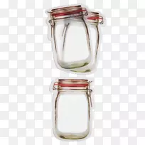玻璃瓶，玻璃袋，拉链，包装和标签.玻璃