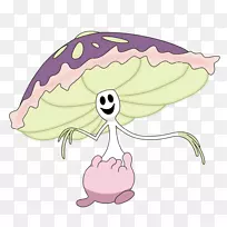 神奇宝贝日月宝可德扇艺术-蘑菇蟹口袋妖怪