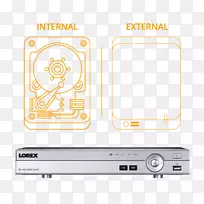 无线安全摄像机数字录像机闭路电视1080 p lorex技术公司-外部硬盘驱动器