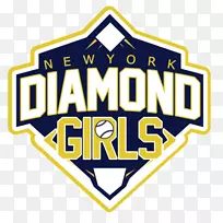 徽标钻石女孩水疗棒球垒球t恤-垒球钻石
