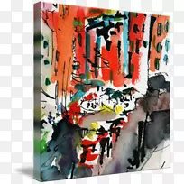 现代艺术丙烯酸涂料画廊包帆布绘画