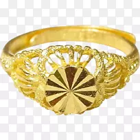 彩色金饰钻石戒指