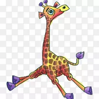 长颈鹿不会跳小孩脖子夹艺术长颈鹿