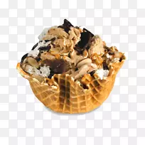 圣代巧克力冰淇淋华夫饼冰淇淋锥-冰淇淋