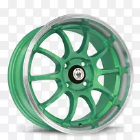 汽车轮辋轮胎绿色闪电