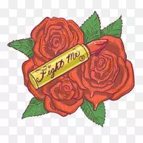花园玫瑰爱好者博览会波士顿卷心菜玫瑰剪贴画-火焰玫瑰贴纸