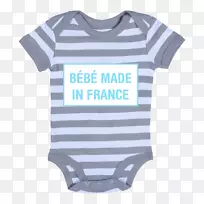 婴儿和幼童一件t恤袖子拉科斯特紧身衣-法国制造