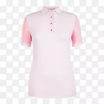 马球衫网球马球领子肩袖粉红色花瓣