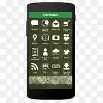 特色手机智能手机配件绿色蜂窝网络油漆线