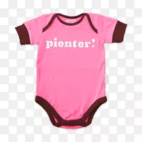 婴儿及幼童一件t恤连身套装袖装粉红色柠檬水