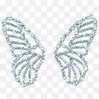 蝴蝶钻石首饰翅膀耳环-蝴蝶