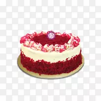 红色天鹅绒蛋糕奶酪蛋糕巴伐利亚奶油蛋糕装饰糖霜蛋糕