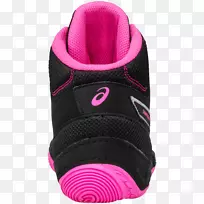 Asics摔跤鞋运动装运动鞋.黑色粉红