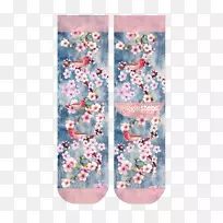 袜子电子邮件时尚棉脚樱花水彩画