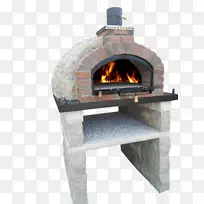 砖石烤炉炉床烧烤户外烧烤架和顶部烧烤