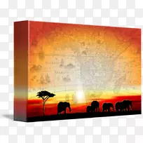 油画帆布印刷数码艺术印刷-非洲日落
