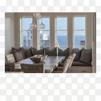 咖啡桌，客厅，房屋-别墅海滩