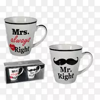 咖啡杯夫人。茶杯陶瓷-右先生