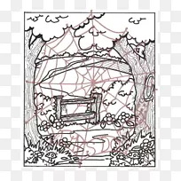 素描视觉艺术插图字形树角