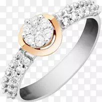 结婚戒指银白金比特西结婚戒指