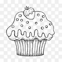 纸杯蛋糕松饼着色书画奶油蛋糕和纸杯蛋糕