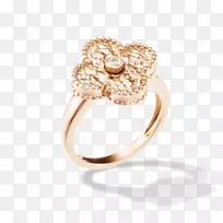 梵克莱夫和阿皮尔斯耳环首饰彩色金戒指