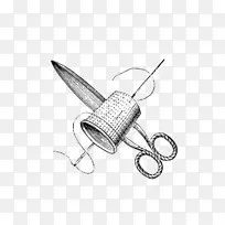 剪贴画手工缝纫针概念缝纫机手工缝纫机部分