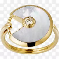 卡地亚彩色金护身符戒指首饰.护身符