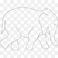 直线黑白角点-大象轮廓