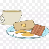 早餐玉米煎饼丰盛早餐剪辑艺术-早餐剪贴画