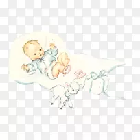 羊画婴儿剪贴画-绵羊