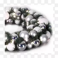 圣诞装饰品松珠圣诞日家庭-银花环