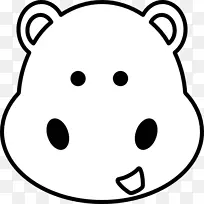 黑白绘画动物剪贴画