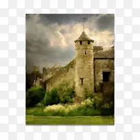 中世纪城堡中世纪建筑塔历史遗址-塔楼城堡
