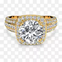 订婚戒指，结婚戒指，钻石首饰.圆形阴影