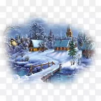 圣诞节杰克·弗罗斯特圣诞老人桌面壁纸图片-乡村场景